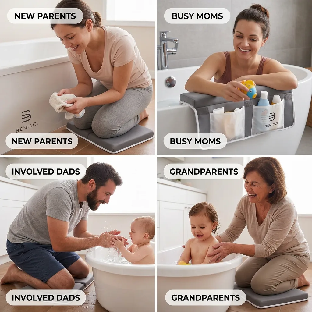 Benicci Bath Kneeler and Elbow Rest Pad - Pain-Free, Organized, Foldable