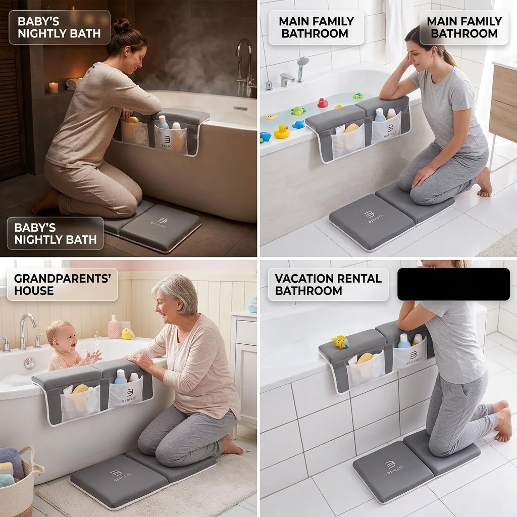 Benicci Bath Kneeler and Elbow Rest Pad - Pain-Free, Organized, Foldable