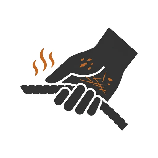 Rough, Grimy Rope Burning Your Hands
